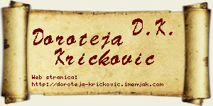 Doroteja Kričković vizit kartica